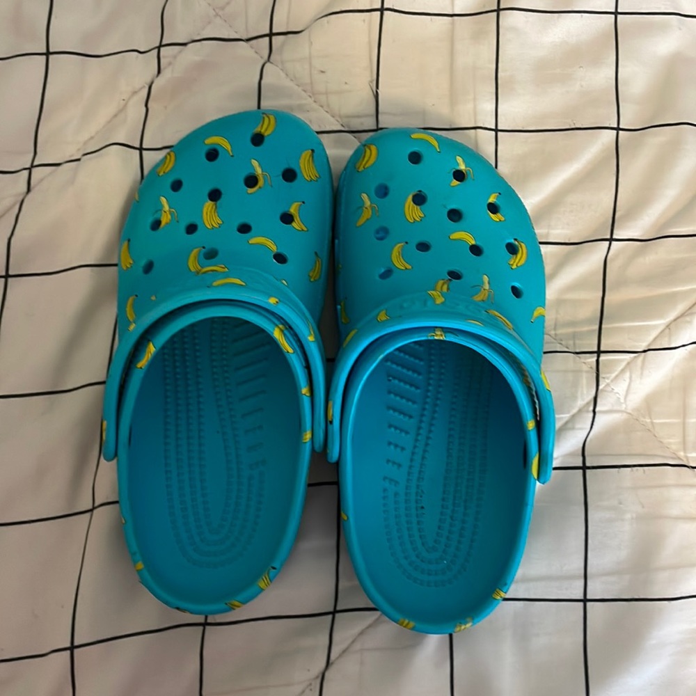 Blue banana crocs Juniors size 2
